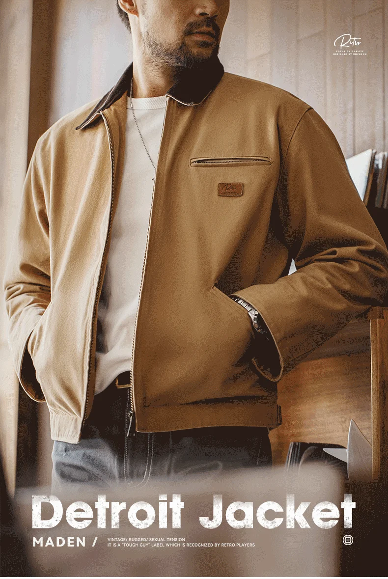 Maden Retro Interstellar Same Style J001 Jacket Canvas Detroit Hunting Jacket Heavyweight Pocket Work Jacket Lapel Collar Coat Maden Retro Interstellar Same Style J001 Jacket Canvas Detroit Hunting Jacket Heavyweight Pocket Work Jacket Lapel Collar Coat