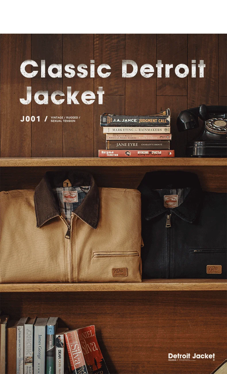 Maden Retro Interstellar Same Style J001 Jacket Canvas Detroit Hunting Jacket Heavyweight Pocket Work Jacket Lapel Collar Coat Maden Retro Interstellar Same Style J001 Jacket Canvas Detroit Hunting Jacket Heavyweight Pocket Work Jacket Lapel Collar Coat