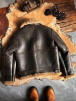 New Fashion 2024 Men's Winter Coat Genuine Leather Natural Sheepskin Shearling Jacket Thick Wool Liner Brown Plus Size XXXXXXL - Image 6