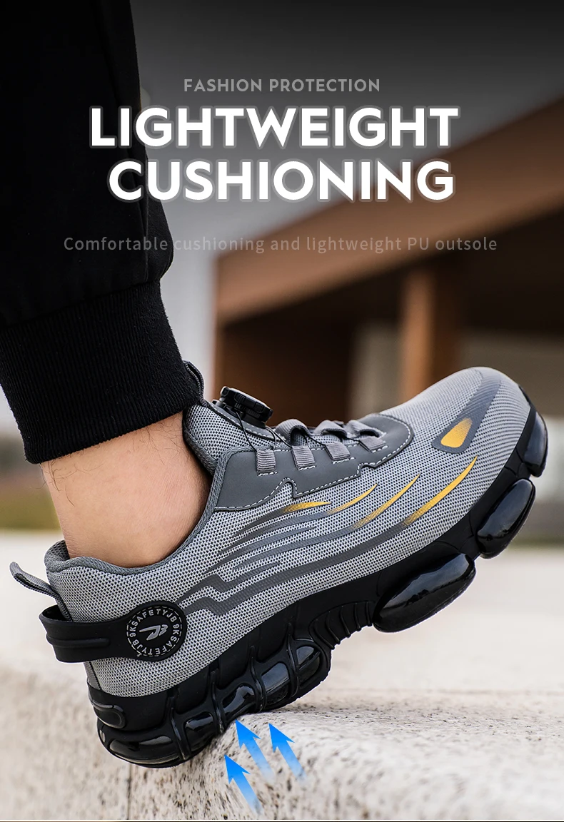 Rotating Button New Safety Shoes Men Anti-smash Anti-puncture Work Shoes Fashion Men Sport Shoes Security Protective Boots Men Rotating Button New Safety Shoes Men Anti-smash Anti-puncture Work Shoes Fashion Men Sport Shoes Security Protective Boots Men