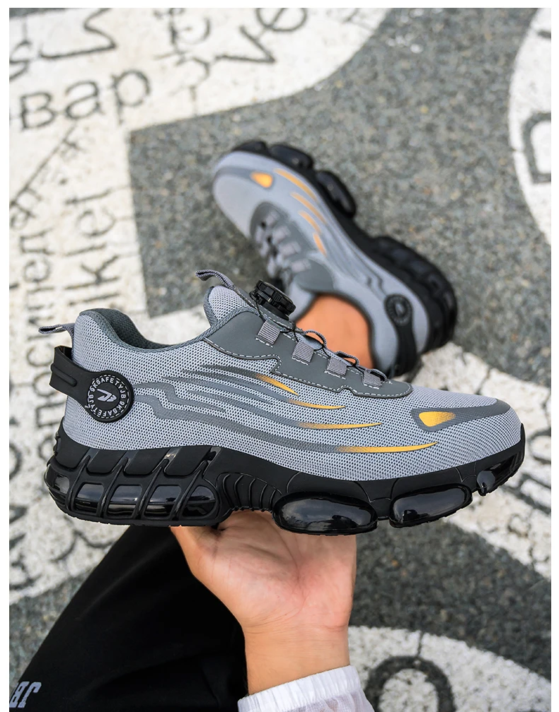 Rotating Button New Safety Shoes Men Anti-smash Anti-puncture Work Shoes Fashion Men Sport Shoes Security Protective Boots Men Rotating Button New Safety Shoes Men Anti-smash Anti-puncture Work Shoes Fashion Men Sport Shoes Security Protective Boots Men