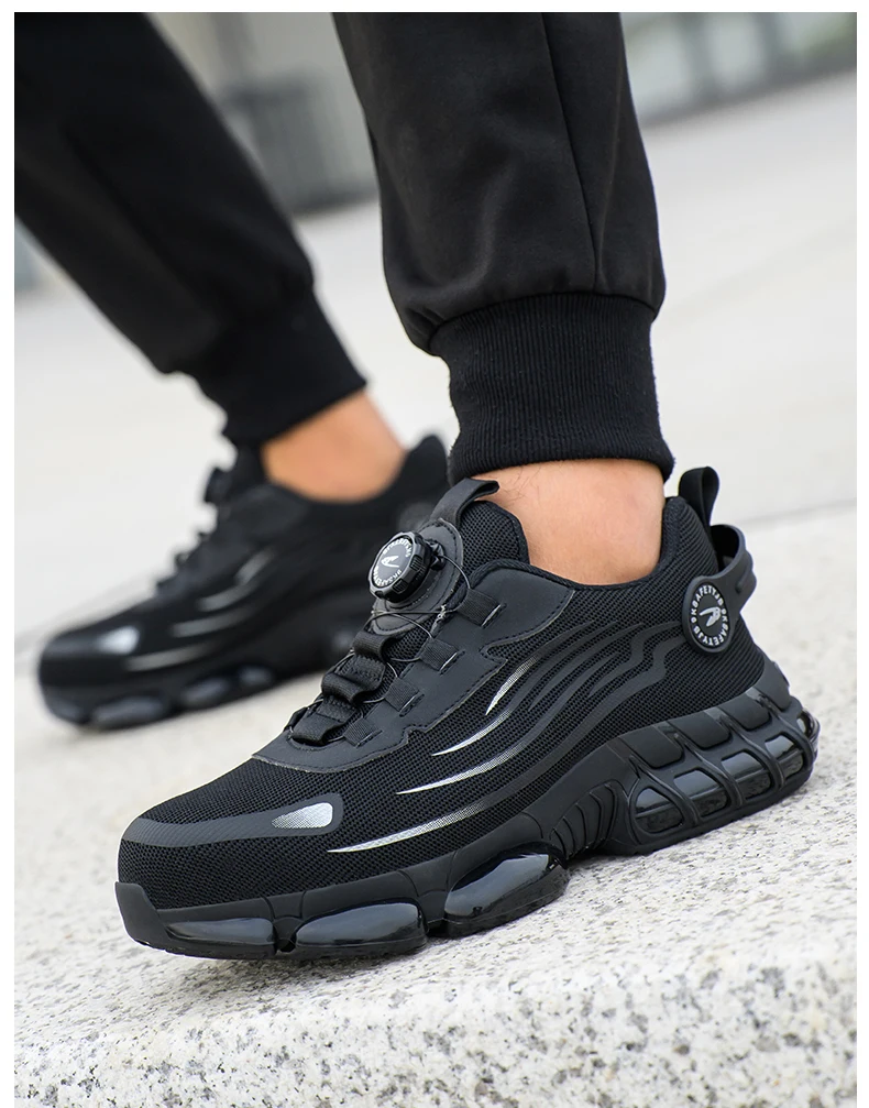 Rotating Button New Safety Shoes Men Anti-smash Anti-puncture Work Shoes Fashion Men Sport Shoes Security Protective Boots Men Rotating Button New Safety Shoes Men Anti-smash Anti-puncture Work Shoes Fashion Men Sport Shoes Security Protective Boots Men