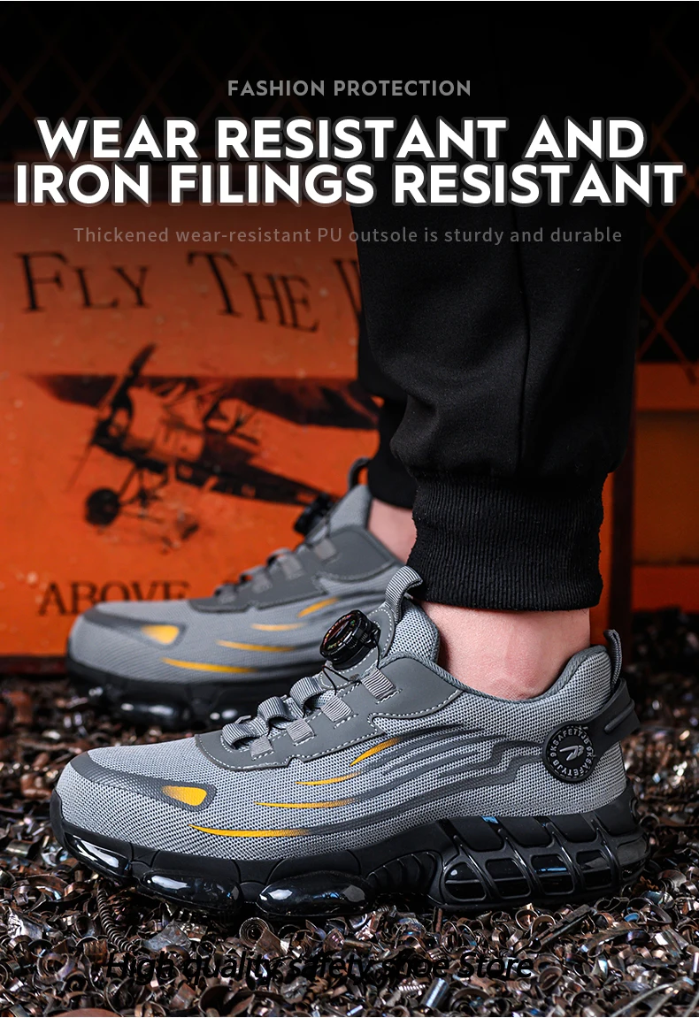 Rotating Button New Safety Shoes Men Anti-smash Anti-puncture Work Shoes Fashion Men Sport Shoes Security Protective Boots Men Rotating Button New Safety Shoes Men Anti-smash Anti-puncture Work Shoes Fashion Men Sport Shoes Security Protective Boots Men