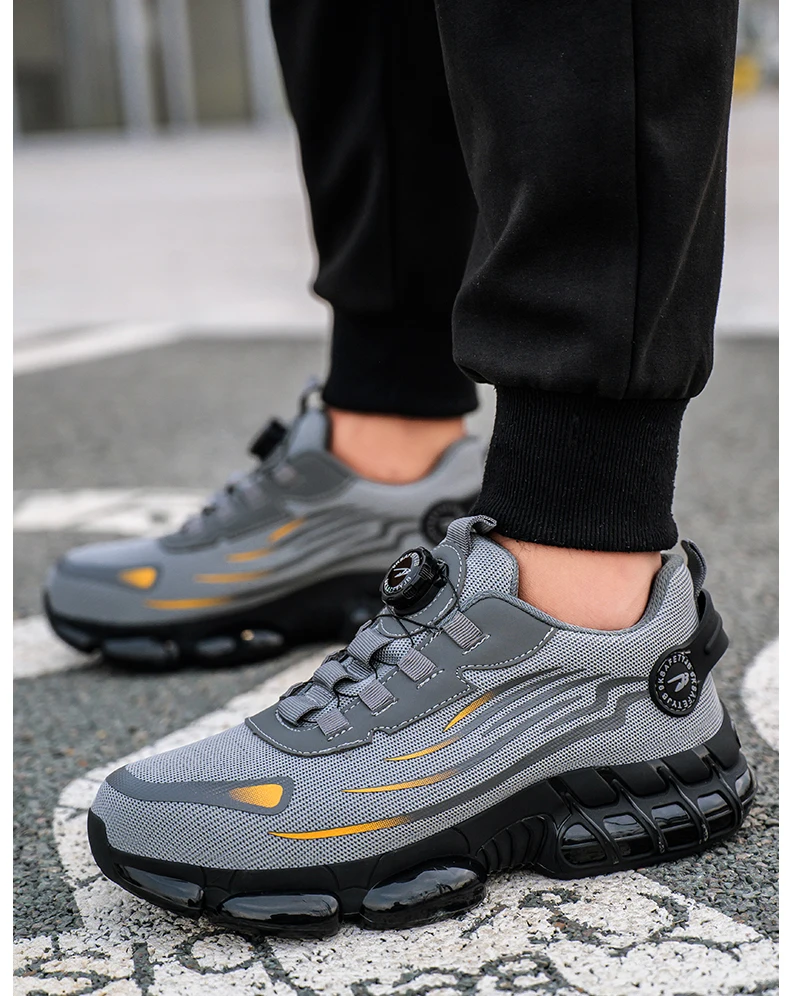 Rotating Button New Safety Shoes Men Anti-smash Anti-puncture Work Shoes Fashion Men Sport Shoes Security Protective Boots Men Rotating Button New Safety Shoes Men Anti-smash Anti-puncture Work Shoes Fashion Men Sport Shoes Security Protective Boots Men