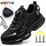 Rotating Button New Safety Shoes Men Anti-smash Anti-puncture Work Shoes Fashion Men Sport Shoes Security Protective Boots Men - Image 2