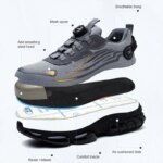 Rotating Button New Safety Shoes Men Anti-smash Anti-puncture Work Shoes Fashion Men Sport Shoes Security Protective Boots Men - Image 4