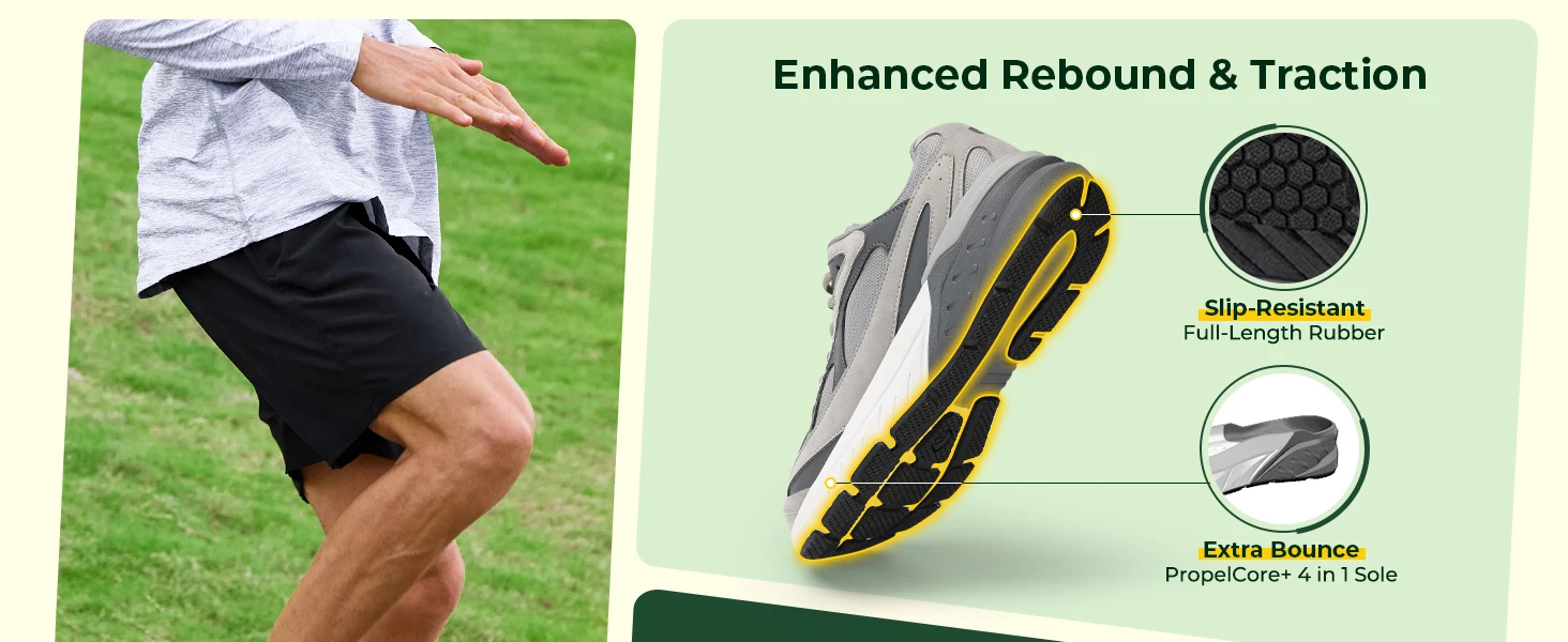 Fitville Extra Wide Walking Shoes for Men Wide Cushioned Sports Shoes For Swollen Feet Flat Feet Arch Fit Relieve Heel Pain