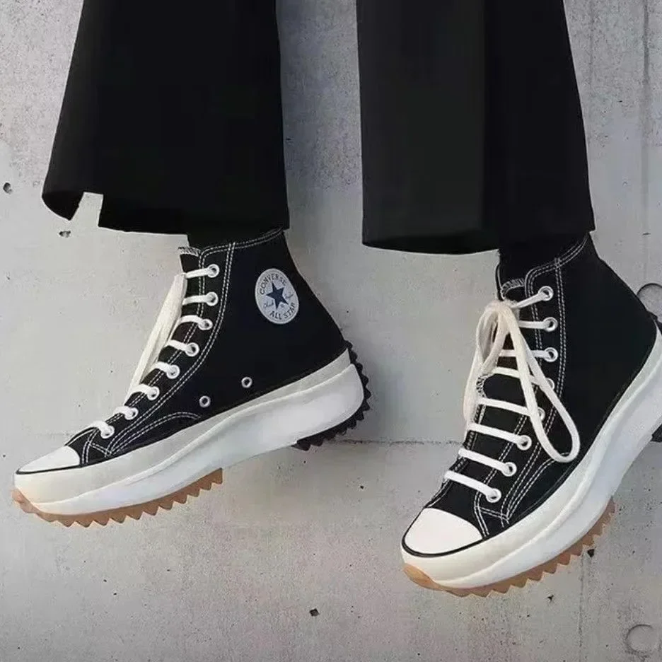 Converse Run Star Hike Men and Women Skateboarding Shoes Outdoor Lightweight Wear-resistant Vintage Sneaker black Converse Run Star Hike Men and Women Skateboarding Shoes Outdoor Lightweight Wear-resistant Vintage Sneaker black