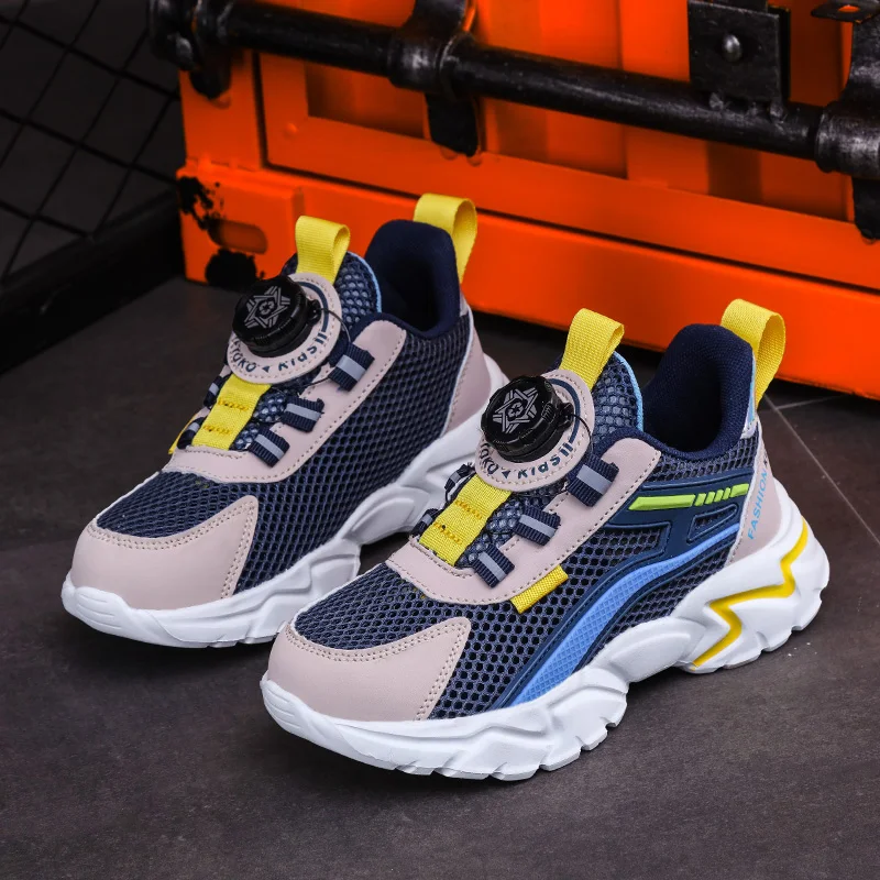 New Children Sports Shoes Boy Sneaker Black Mesh Summer Breathable Kids Casual Shoes Boy Running Tennis Running Sneaker