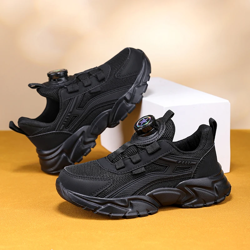 New Children Sports Shoes Boy Sneaker Black Mesh Summer Breathable Kids Casual Shoes Boy Running Tennis Running Sneaker