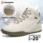 Baasploa Winter Women Sneakers Plush Warm Snow Boots Non-Slip Waterproof Shoes Women Outdoor Boots Walking Shoes