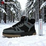 New Baasploa Men's Winter Cotton Shoes Thickened Men's Shoes Outdoor Non-Slip Waterproof Men's Casual Sports Walking Shoes