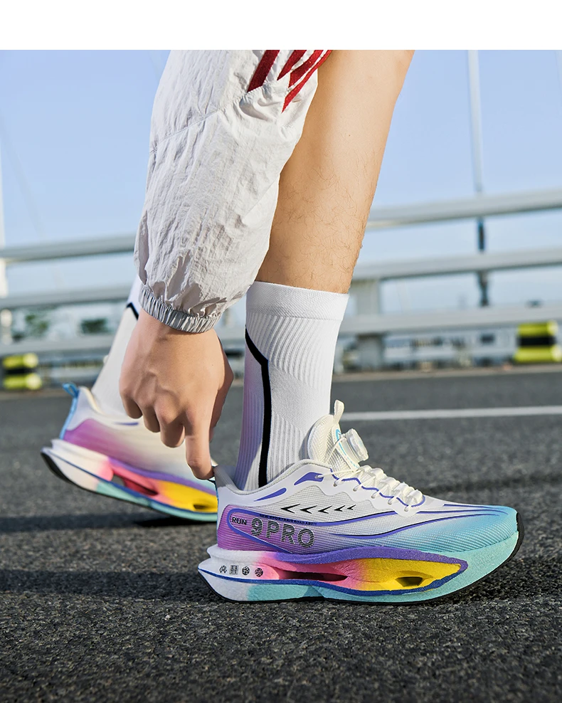 Running Shoes Men’s Carbon Board Marathon Men Sports Breathable Lightweight Outdoor  Comfortable Athletic Non-slip Sneakers