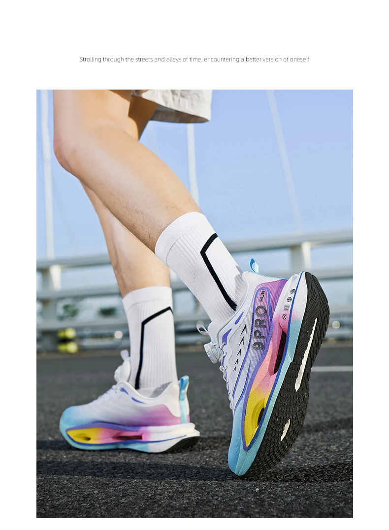 Running Shoes Men’s Carbon Board Marathon Men Sports Breathable Lightweight Outdoor  Comfortable Athletic Non-slip Sneakers