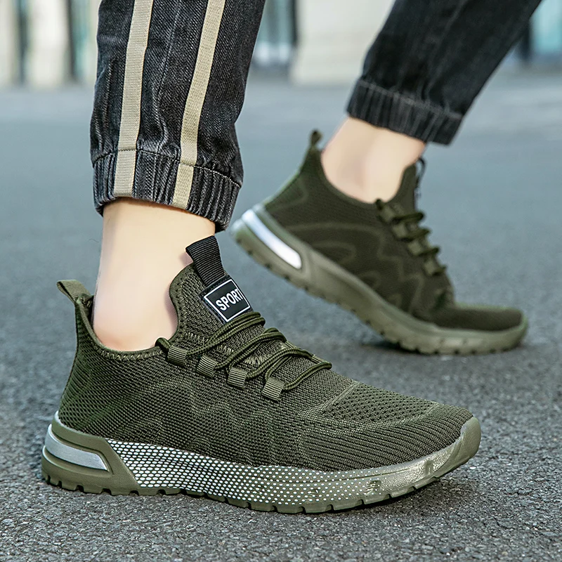 Oiaano Barefoot Man Sport Shoes Mesh Light Breathable Lace-Up Sneakers Causal Soft Sole Leisure Zero Drop Outdoor Work Jogging