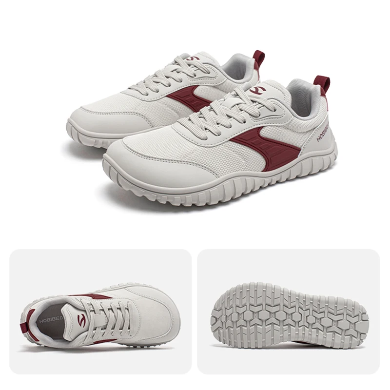 HOBIBEAR Minimalist Wide Toe Shoes Mens Womens Artificial Leather Running Sneakers Lace Up Lightweight Breathable Walking Shoes HOBIBEAR Minimalist Wide Toe Shoes Mens Womens Artificial Leather Running Sneakers Lace Up Lightweight Breathable Walking Shoes