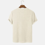 Men Summer Solid Color Round Neck Basic T-Shirts - Image 4