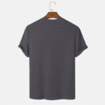 Men Summer Solid Color Round Neck Basic T-Shirts - Image 7