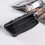 Fashion Long Zipper Women Wallets Bright Leather Black and White Wallet Wallet Prismatic Bag Flower Corner Clutch Bag Purse - Image 2