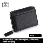 2024 RFID Genuine Leather Card Wallet Men Women Purse With Coin Pocket Zipper Credit Card Holder Small Wallets Bags - Image 5