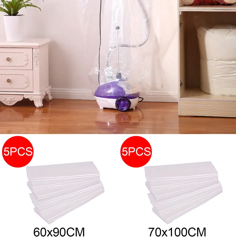 Eco-friendly 5Pcs transparent plastic packaging LargeCapacity bagss Cotton Quilt Dust Moisture-proof Cover Moving Organizing Bag