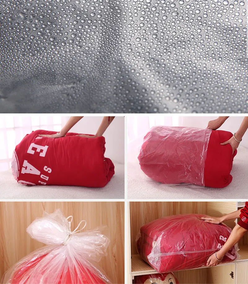 Eco-friendly 5Pcs transparent plastic packaging LargeCapacity bagss Cotton Quilt Dust Moisture-proof Cover Moving Organizing Bag