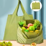 Reusable Bags Large Washable Shopping Bags Foldable Eco-Friendly Pocket Handbags For Travel Cartoon Cactus Printing Tote Bag - Image 2